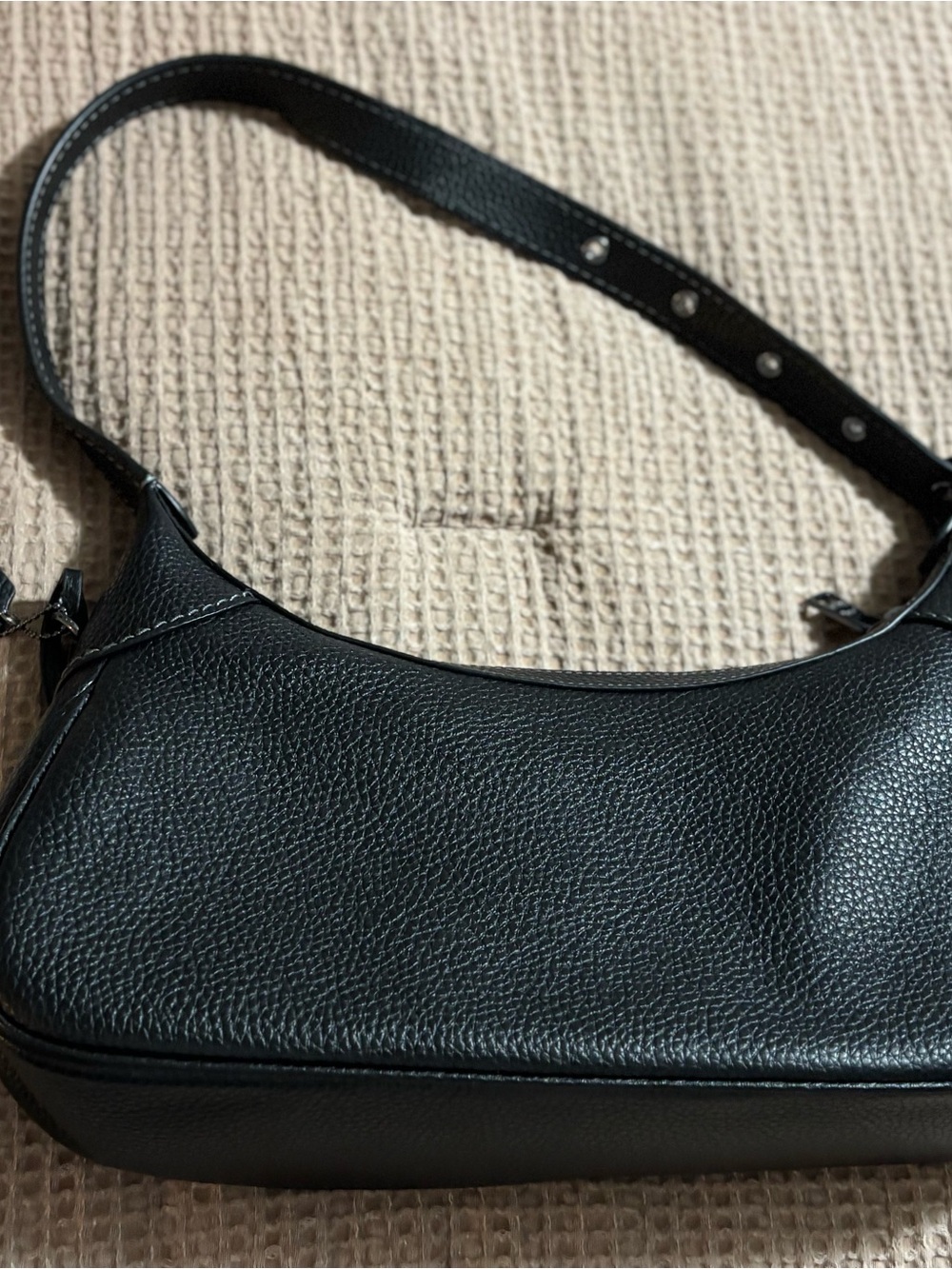 Coach Black Pebbled Leather Hobo Shoulder Bag - Picture 6 of 7